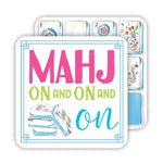 Mahjong Tiles Mahj On and On and On Square Coaster - Eden Lifestyle