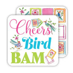 Mahjong Tiles with Birds Cheers Bird Bam Square Coaster - Eden Lifestyle