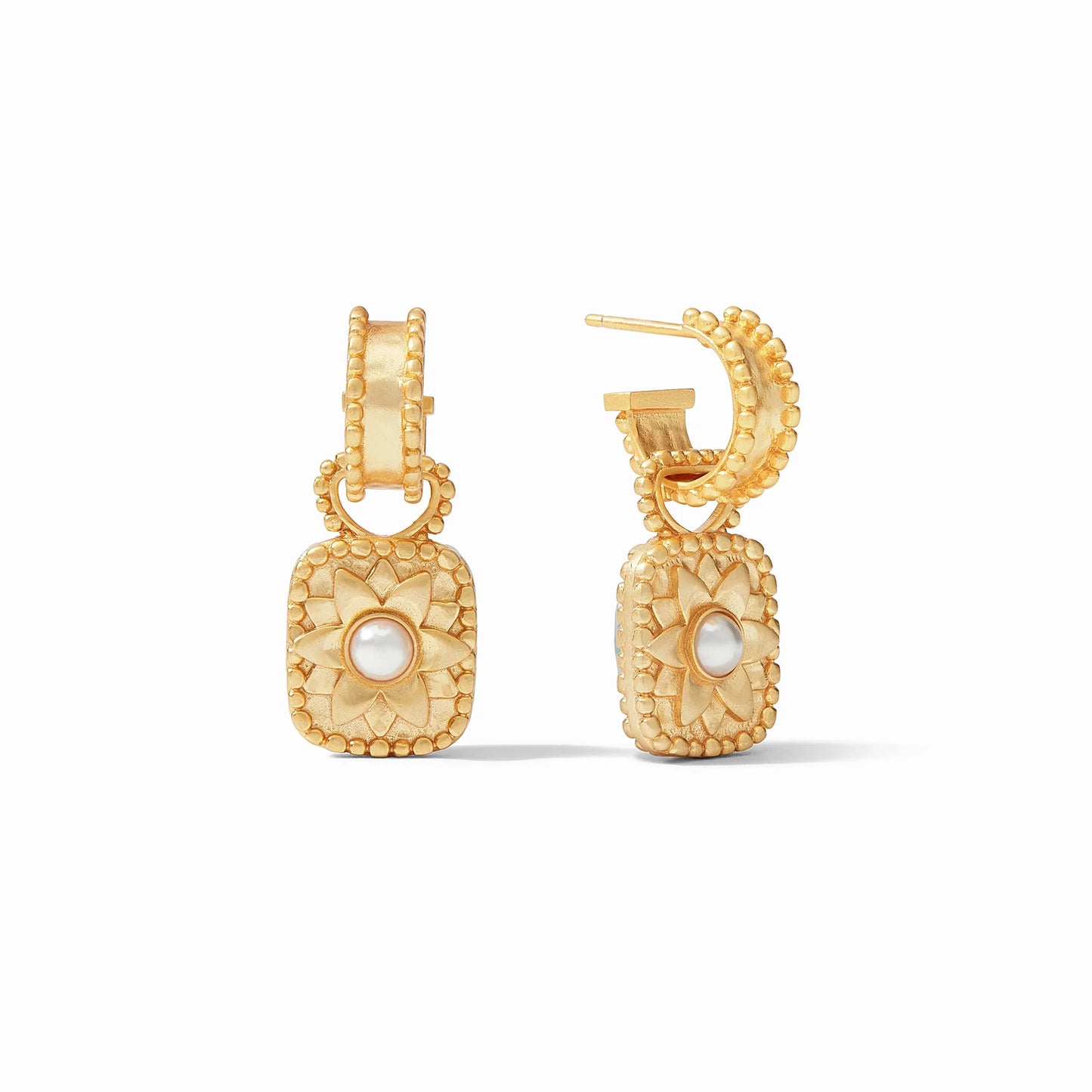 Julie Vos Marbella Hoop and Charm Earring Obsidian Black - Eden Lifestyle