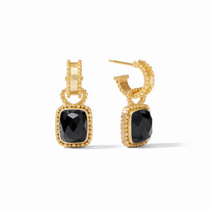 Julie Vos Marbella Hoop and Charm Earring Obsidian Black - Eden Lifestyle