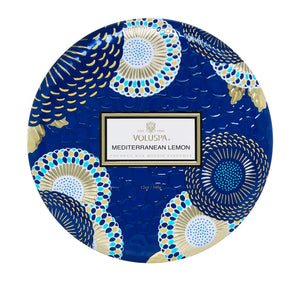 Mediterranean Lemon 3 Wick Tin Candle - Eden Lifestyle