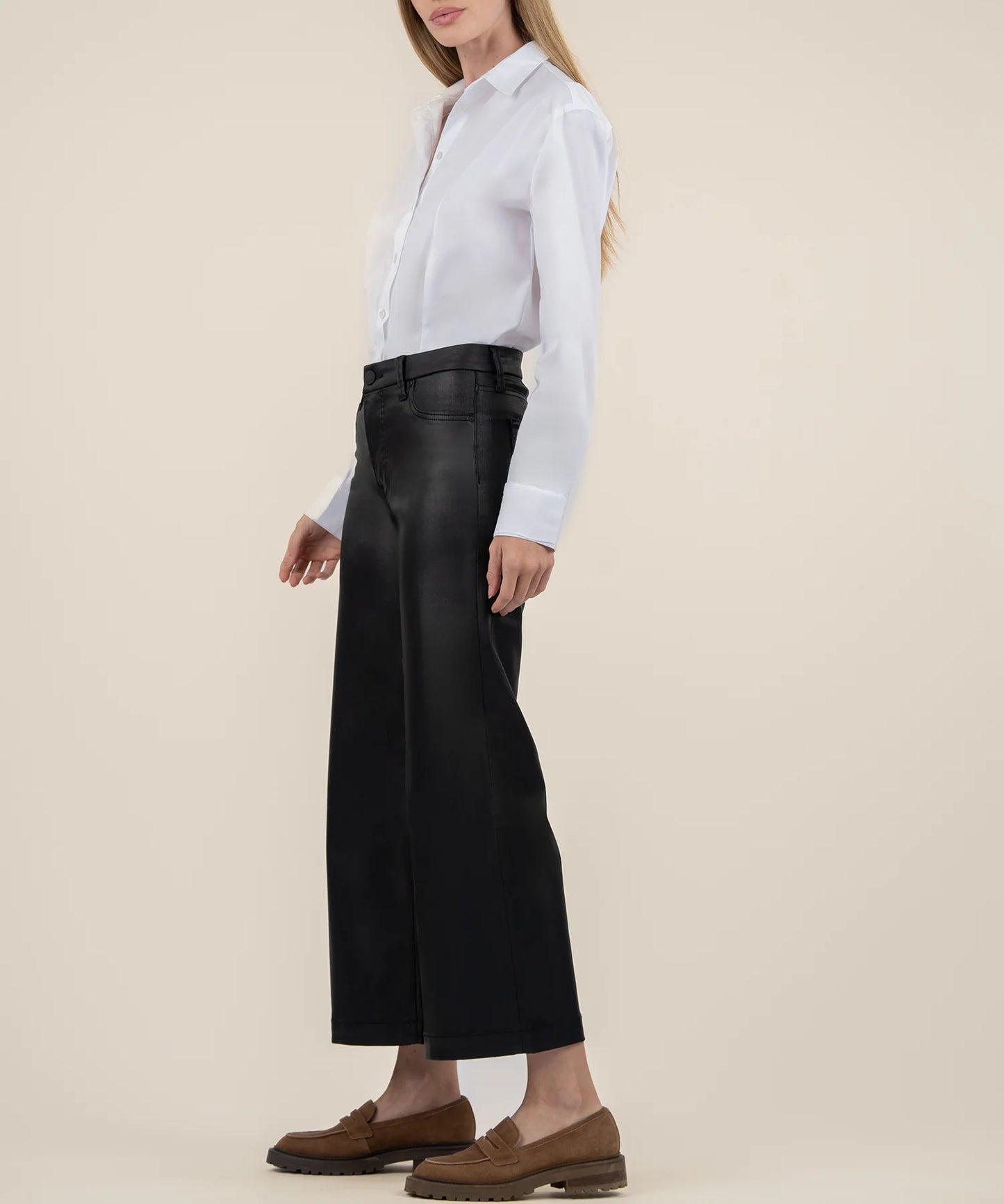 KUT from the Kloth Meg Coated High Rise Wide Leg - Eden Lifestyle