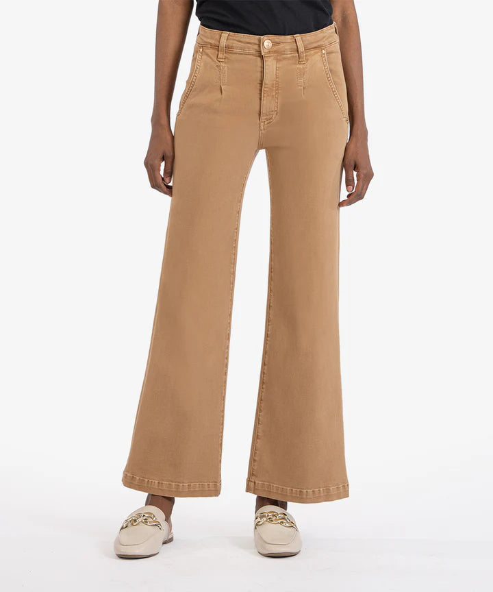 KUT from the Kloth Meg High Rise Ankle Wide Leg, Long Inseam (Toffee) - Eden Lifestyle