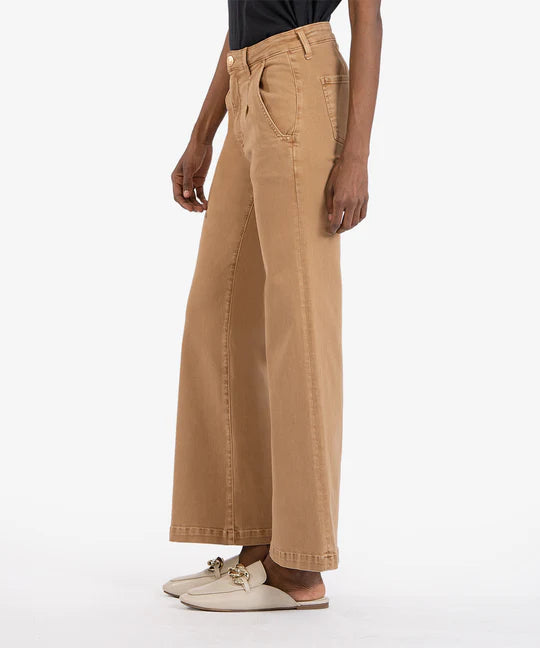 KUT from the Kloth Meg High Rise Ankle Wide Leg, Long Inseam (Toffee) - Eden Lifestyle