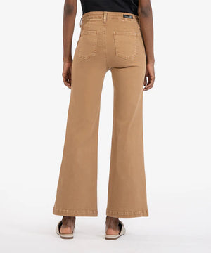 KUT from the Kloth Meg High Rise Ankle Wide Leg, Long Inseam (Toffee) - Eden Lifestyle