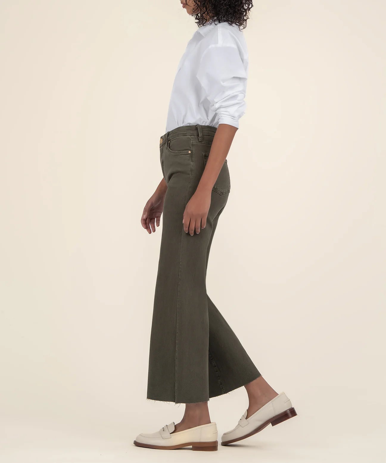 Meg High Rise Wide Leg Olive - Eden Lifestyle
