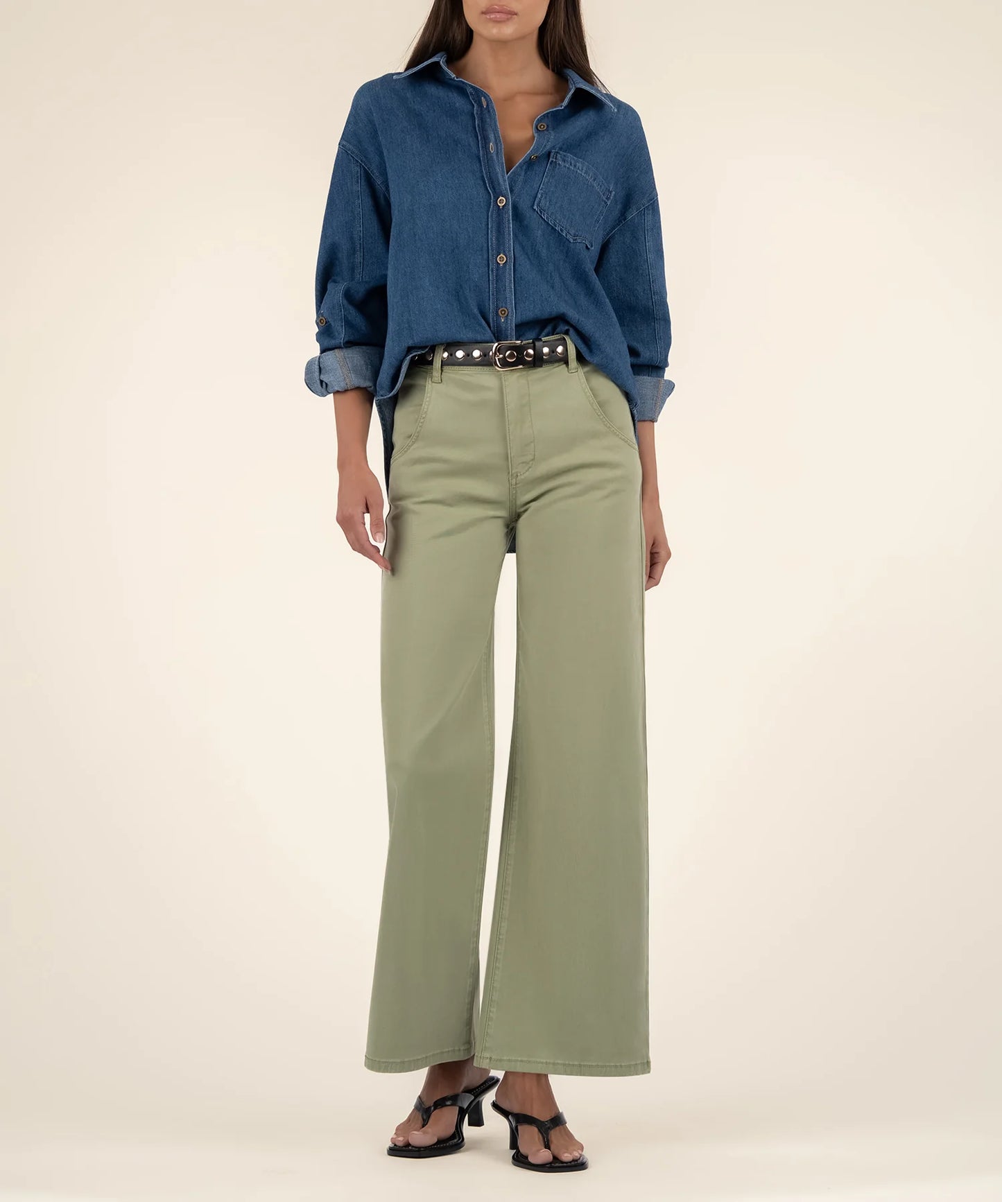 Meg Wide Leg Pant Pistachio - Eden Lifestyle