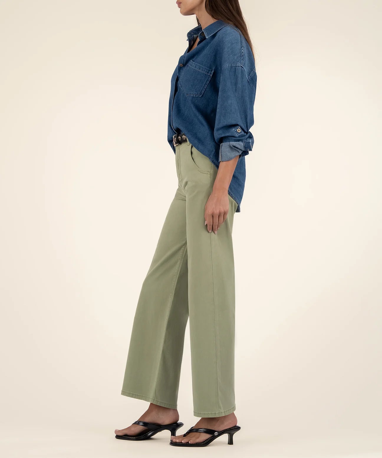 Meg Wide Leg Pant Pistachio - Eden Lifestyle