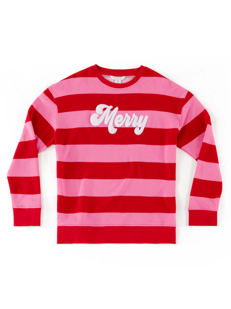 Merry Stripe Sweatshirt, Pink - Eden Lifestyle