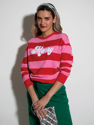 Merry Stripe Sweatshirt, Pink - Eden Lifestyle