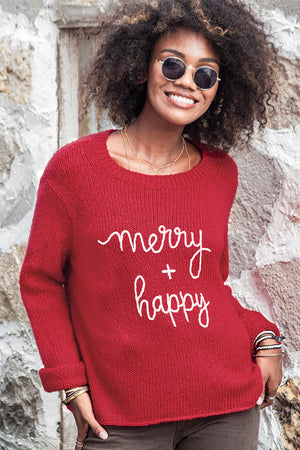 Merry and Happy Crew Sweater - Eden Lifestyle