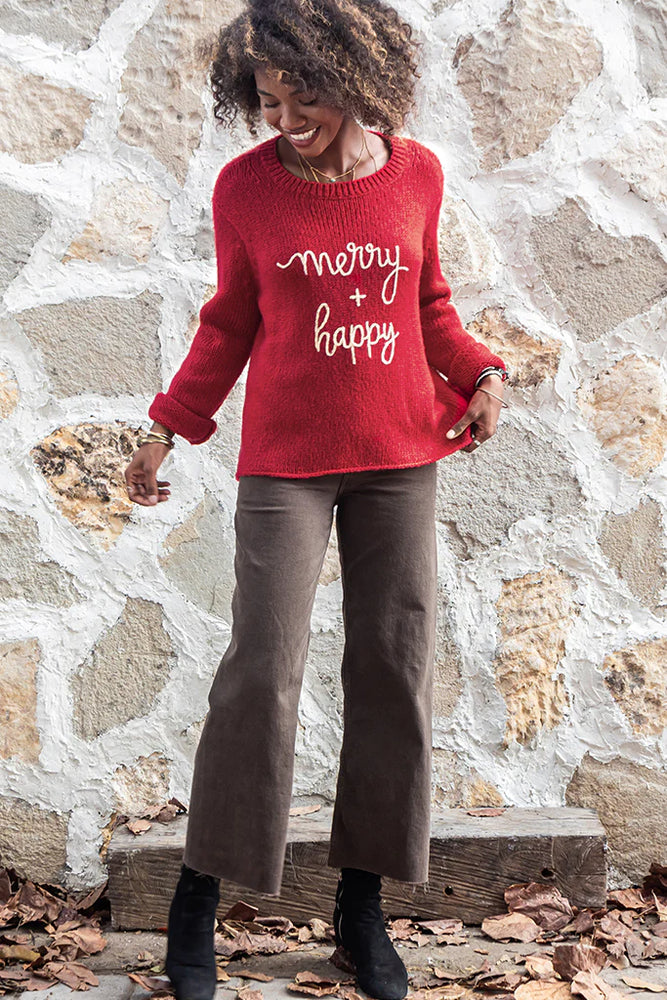 Merry and Happy Crew Sweater - Eden Lifestyle