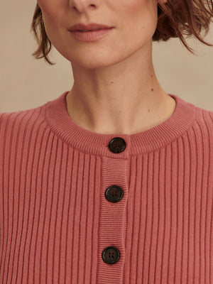 Micha Short Sleeve Cardigan Mauvewood - Eden Lifestyle