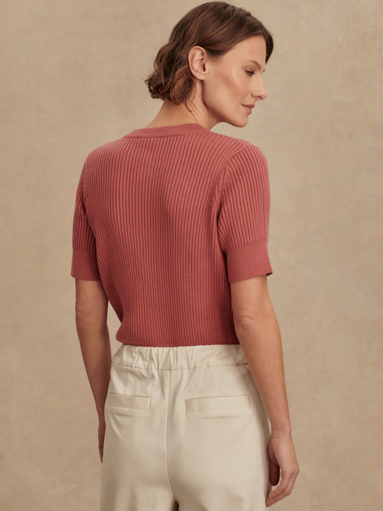 Micha Short Sleeve Cardigan Mauvewood - Eden Lifestyle
