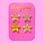 Mini Claw Hair Clips - Stars - Gold Confetti - Set of 4 - Eden Lifestyle