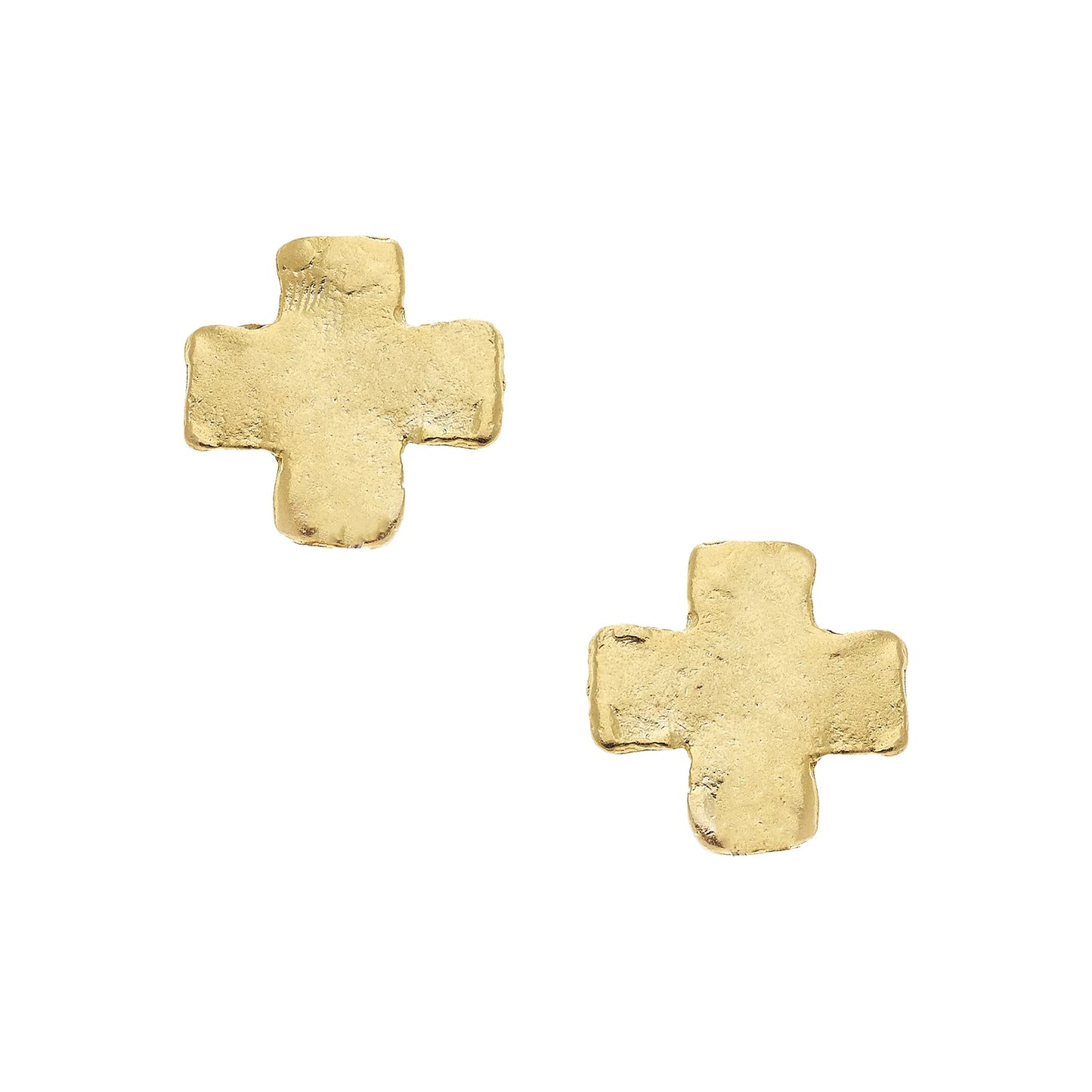 Mini Square Cross Studs Gold - Eden Lifestyle