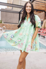 Mint Under the Sea Poof Sleeve Dress - Eden Lifestyle