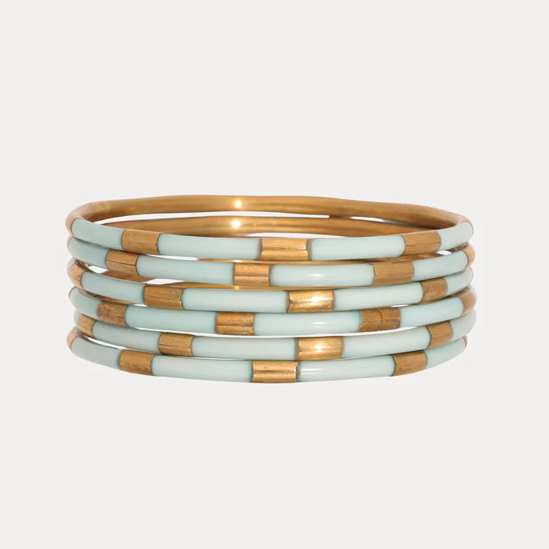 Mint Veda Bangles - Set of 6 - Eden Lifestyle