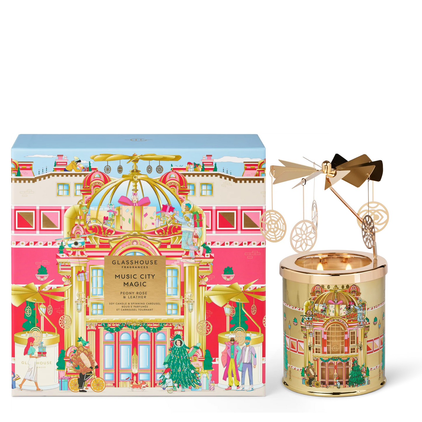 Music City Magic 13.4 oz. Candle with Spinning Carousel Gift Set - Eden Lifestyle