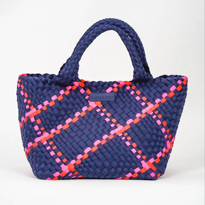 Navy Multi Woven Tote - Eden Lifestyle