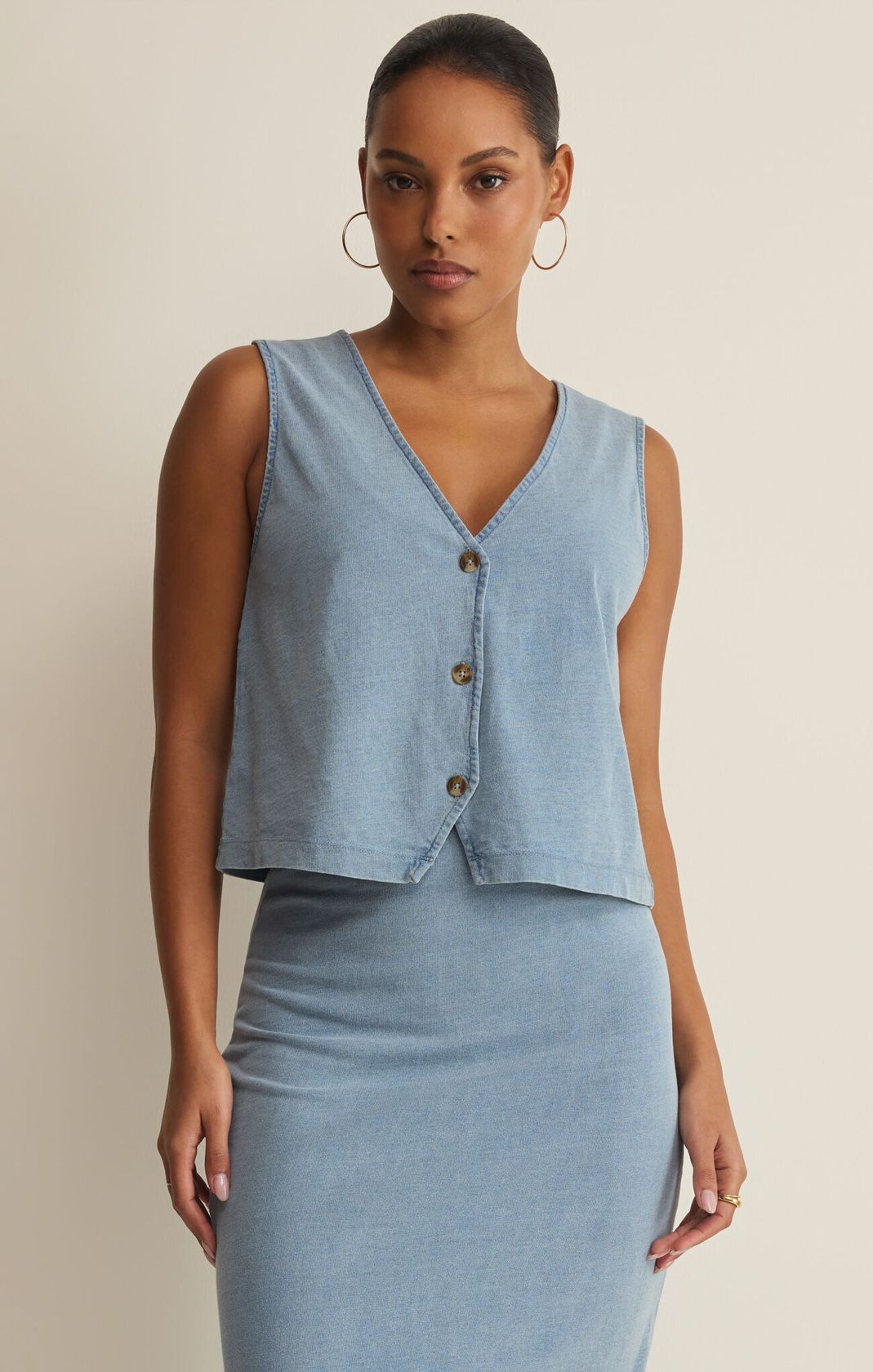 Z SUPPLY Noelle Jersey Denim Top - Eden Lifestyle