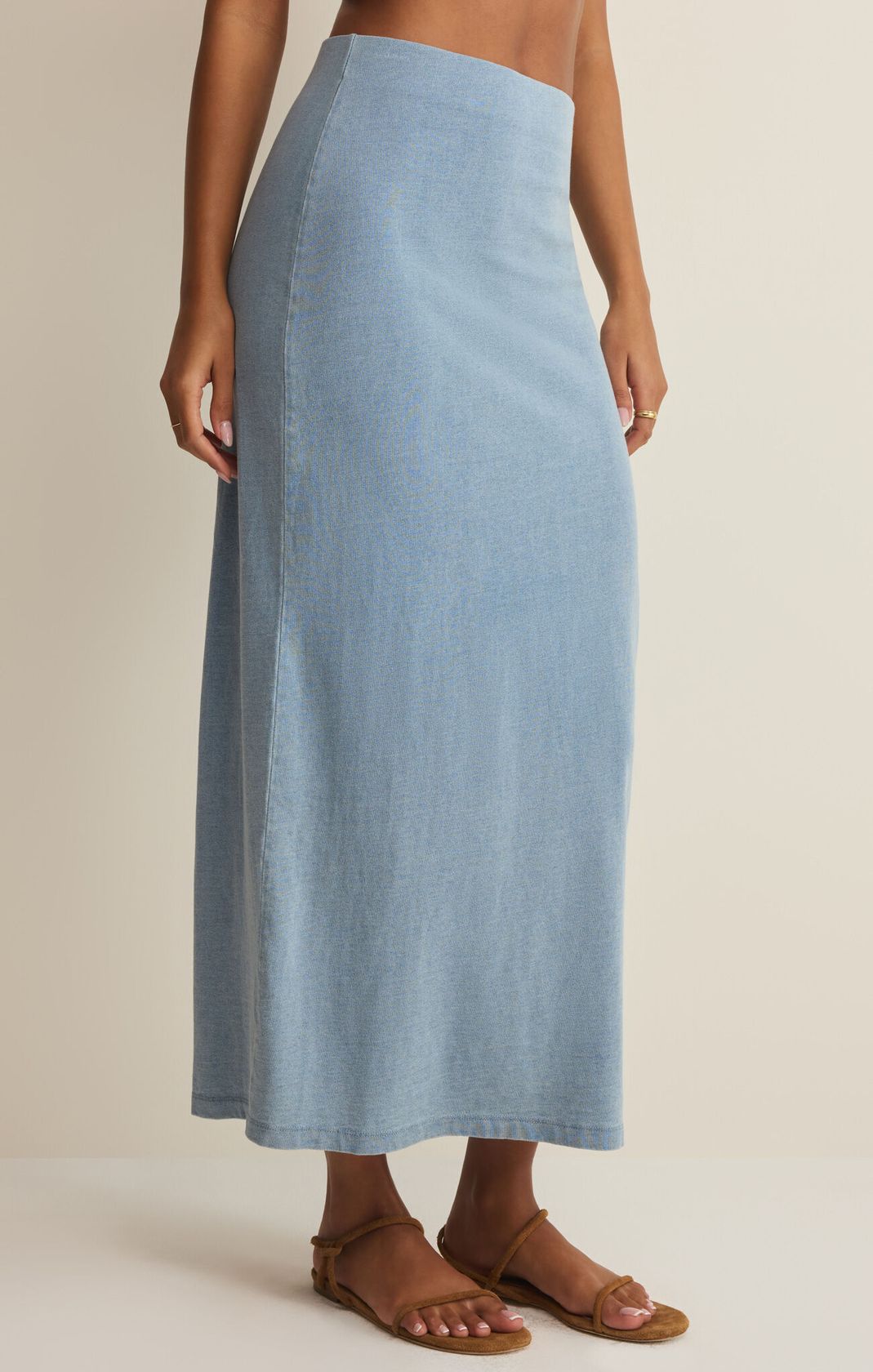 Z SUPPLY Gail Jersey Denim Midi Skirt - Eden Lifestyle