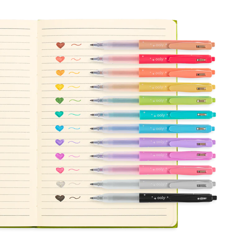 Oh My Glitter! Retractable Gel Pens - Set of 12 - Eden Lifestyle