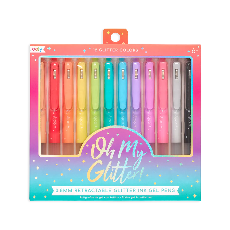 Oh My Glitter! Retractable Gel Pens - Set of 12 - Eden Lifestyle