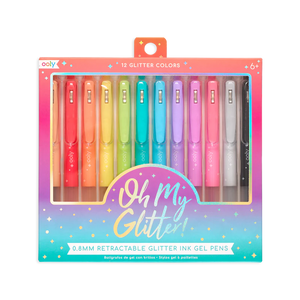 Oh My Glitter! Retractable Gel Pens - Set of 12 - Eden Lifestyle