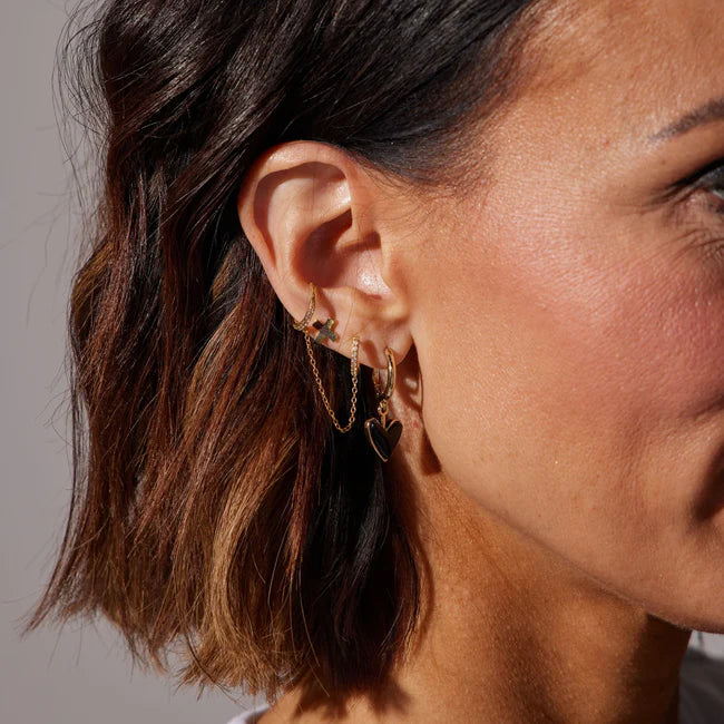 Onyx Agate Sweetheart Huggies - Eden Lifestyle