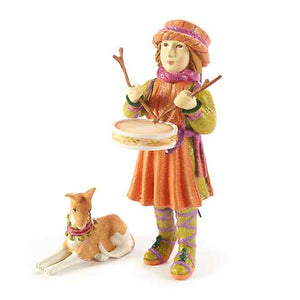 Patience Brewster Nativity Little Drummer Boy And Dog Figures - Eden Lifestyle