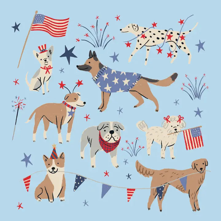 Patriotic Dogs Cocktail Napkins - Eden Lifestyle