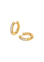 Pave Clear Huggie Hoops - Eden Lifestyle