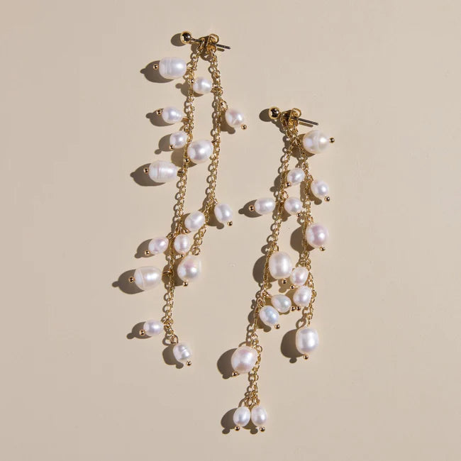 Pearl Cascade Drop Studs - Eden Lifestyle