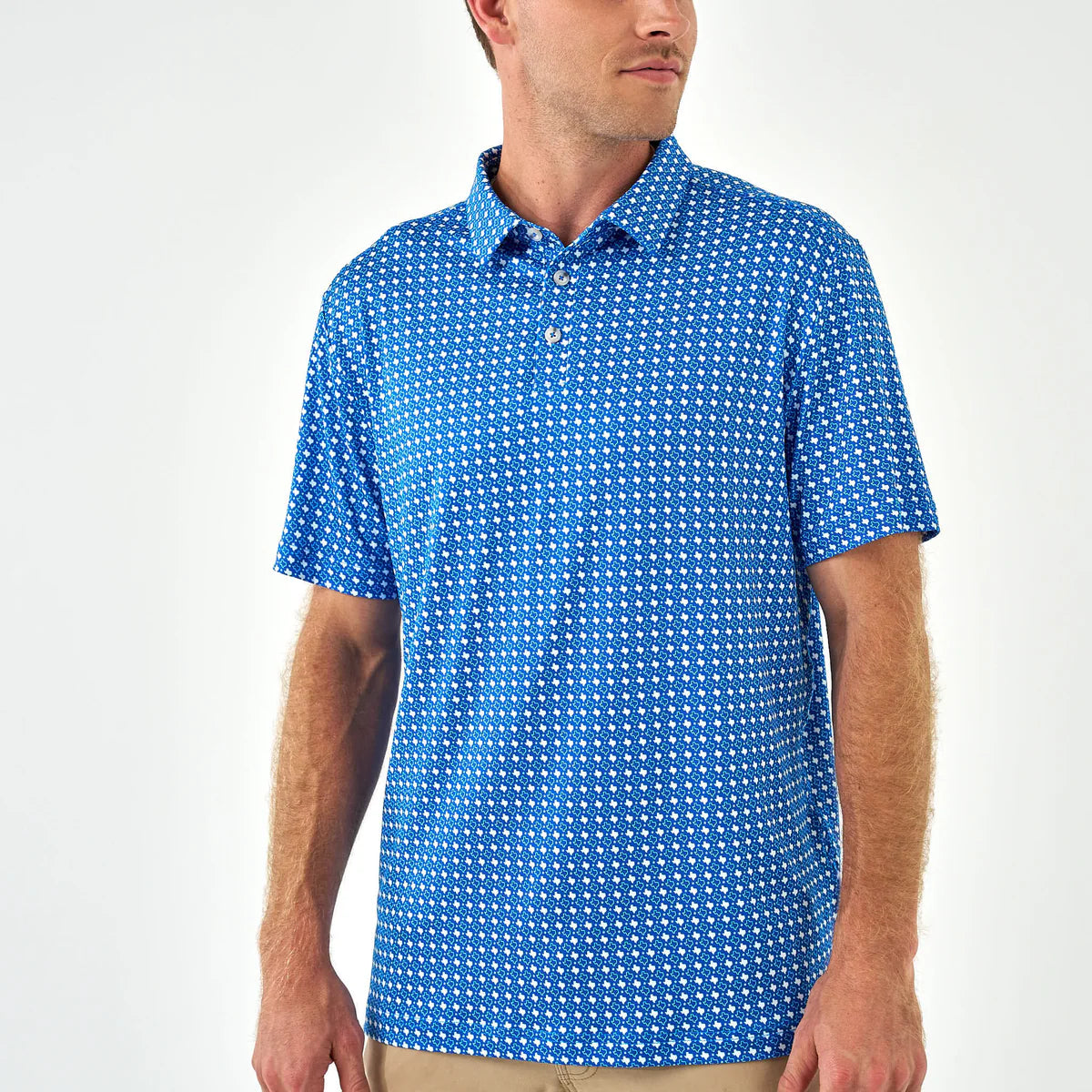 Performance Polo - Texas - Blue & White - Eden Lifestyle