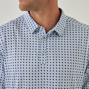 Performance Polo - Texas - White & Navy - Eden Lifestyle