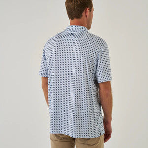 Performance Polo - Texas - White & Navy - Eden Lifestyle