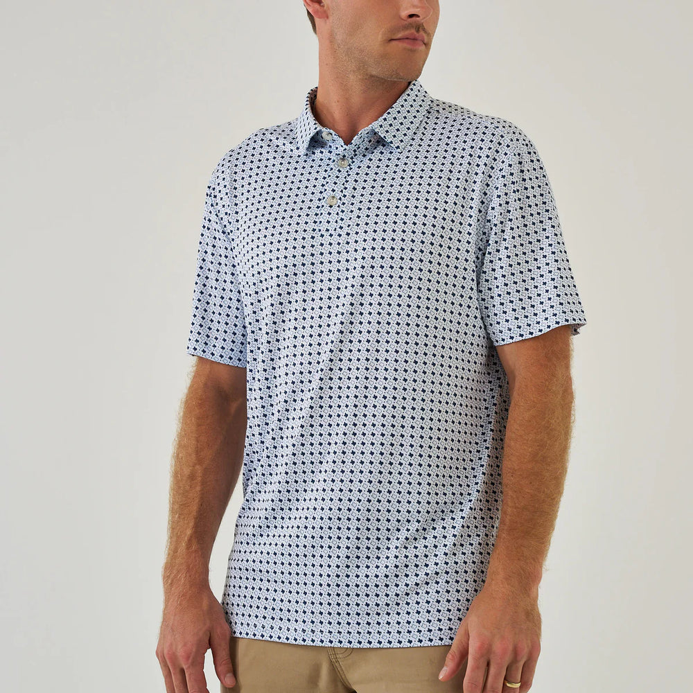 Performance Polo - Texas - White & Navy - Eden Lifestyle