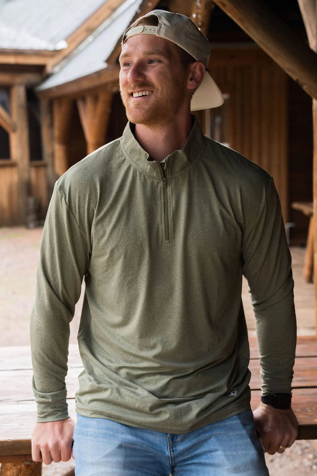 Performance Quarter Zip - Heather Sage - Eden Lifestyle