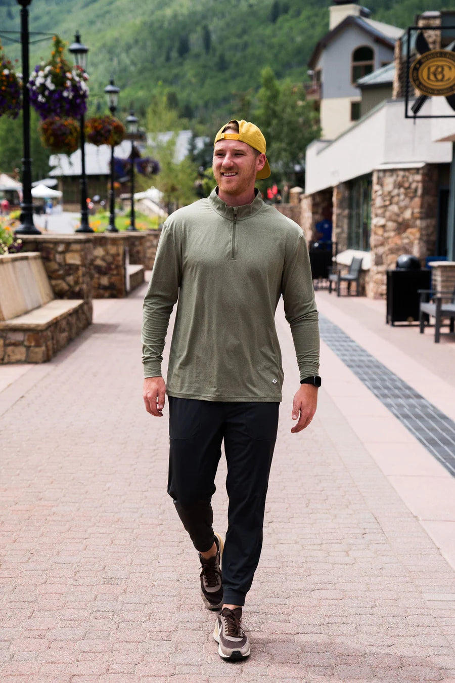 Performance Quarter Zip - Heather Sage - Eden Lifestyle