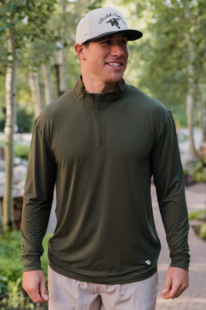 Performance Quarter Zip - Mallard Green - Eden Lifestyle