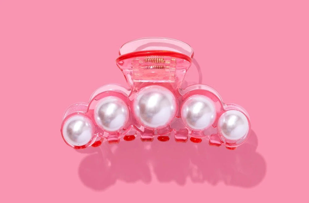 Pink Acrylic + Pearl Claw Clip - Eden Lifestyle