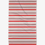 Pink Christmas Stripes Tea Towel - Eden Lifestyle