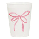 Pink Watercolor Bow Frosted Cups - Eden Lifestyle