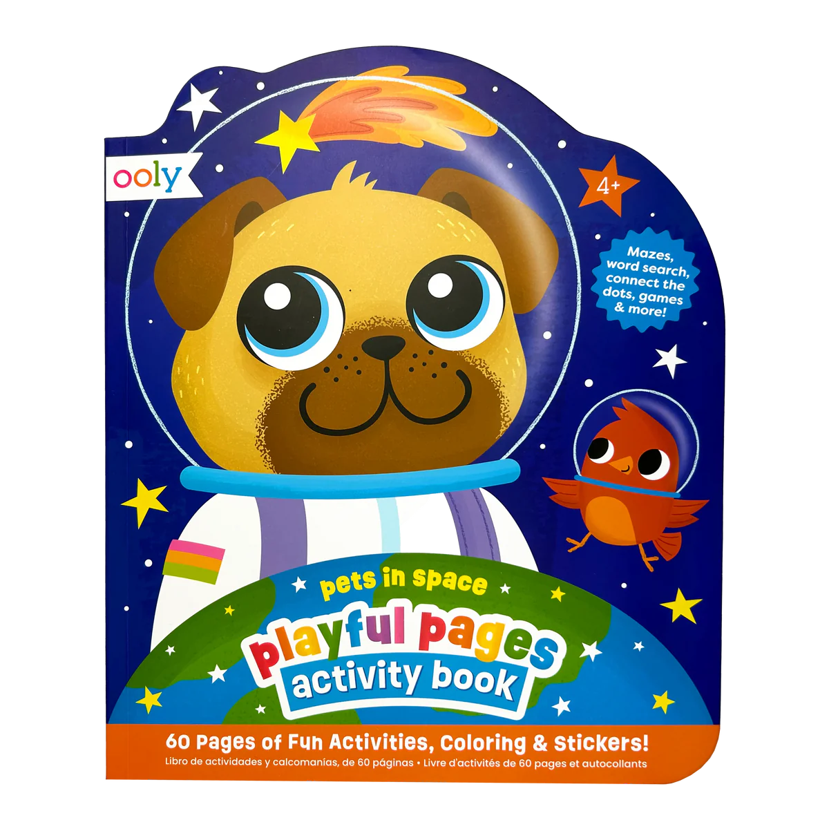 Playful Pages Activity Book - Games Coloring Stickers - Pets in Space - Eden Lifestyle