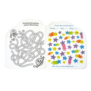 Playful Pages Activity Book - Games Coloring Stickers - Pets in Space - Eden Lifestyle