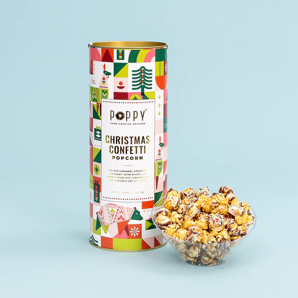 Poppy Handcrafted Popcorn Christmas Confetti Cylinder - Eden Lifestyle