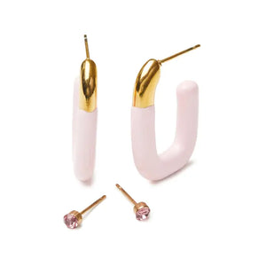 Poppy Oval Enamel Hoop Duet - Eden Lifestyle