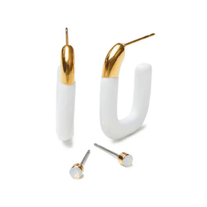 Poppy Oval Enamel Hoop Duet - Eden Lifestyle