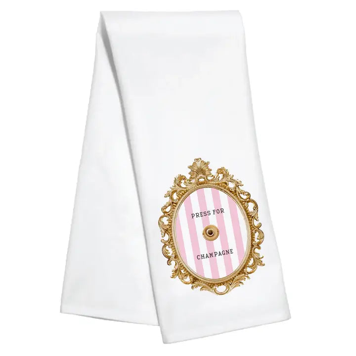Press for Champagne Stripe Kitchen Towel - Eden Lifestyle